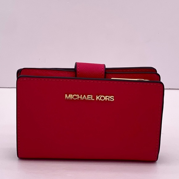 Michael Kors Jet Set Travel Medium Bifold Wallet Electronic Pink - Picture 15 of 15